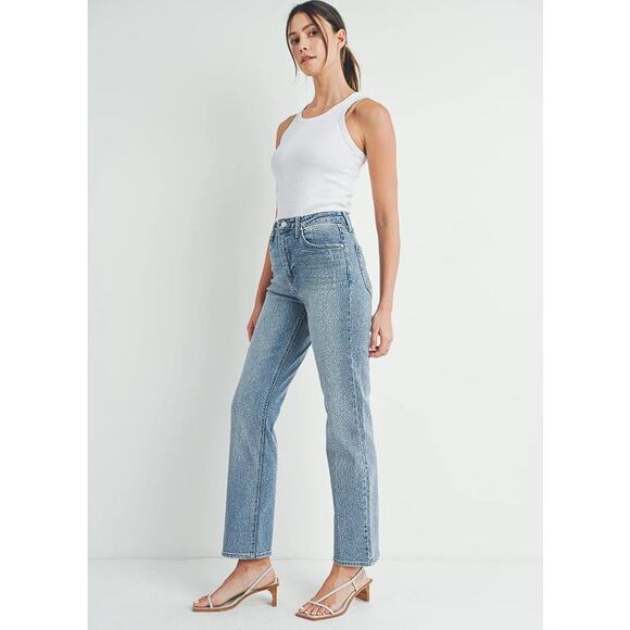 JUST BLACK DENIM Women's The Everything Straight Size 30 In Medium Denim - Picture 2 of 13